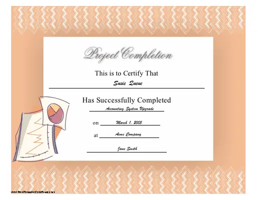 Project Completion certificate