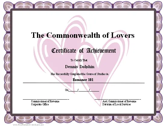 Achievement - Hearts certificate