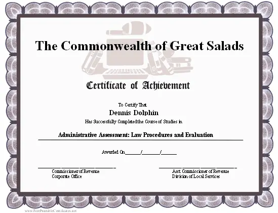 Achievement - School certificate