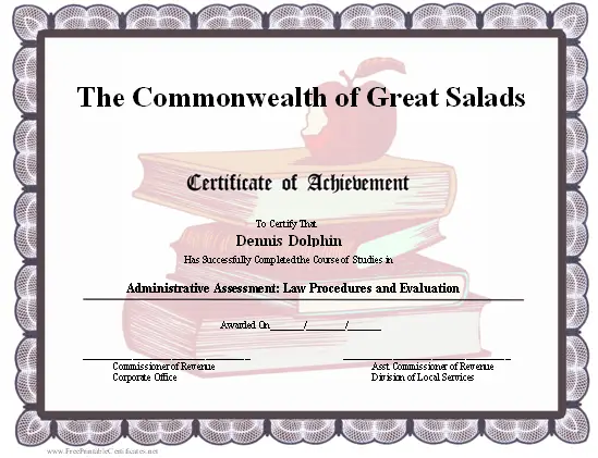 Achievement - Schoolbooks certificate