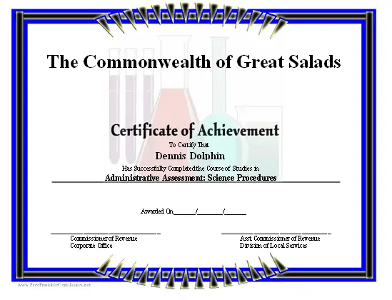 Achievement - Science certificate