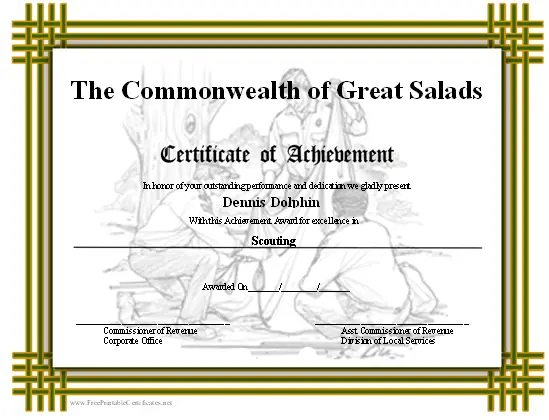 Achievement - Scouting certificate