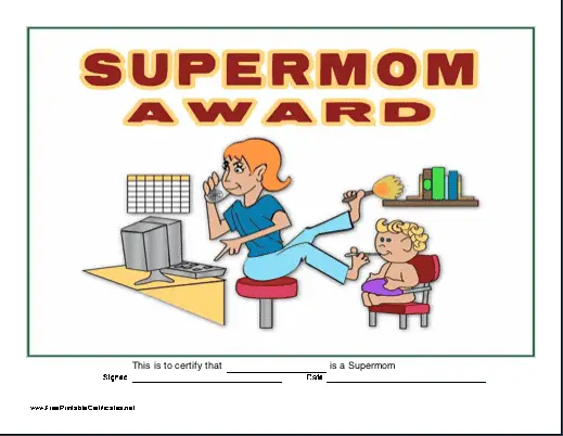 Supermom certificate