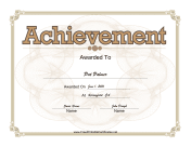 Achievement Certificate Blank