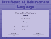 Achievement in Language