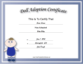 Adoption Certificate Baby Doll Academic