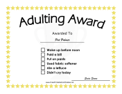 Adulting Award
