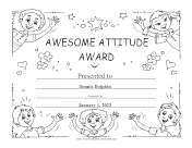Awesome Attitude Award Black and White