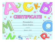 Bubble Letters certificate