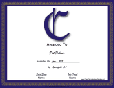 C Monogram Certificate