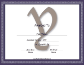 Y Monogram Certificate