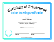 Achievement Online Teaching Certification