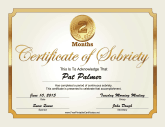 2 Months Sobriety Certificate (Gold)