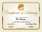 Sobriety Certificate (Gold)