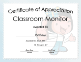 Classroom Monitor Appreciation Girl