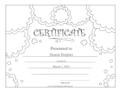 Color In The Clouds certificate