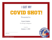 Covid-19 Shot Award