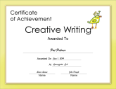 Creative Writing Achievement