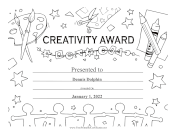 Creativity Award Black and White