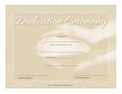 Dedication Ceremony Certificate Blue