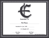 E Monogram Certificate