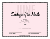 Employee Of The Month June