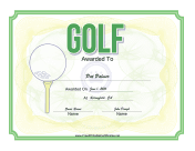Golf Certificate Tee