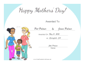 Happy Mothers Day certificate
