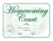 Homecoming Court Certificate Boy