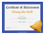 I Rang The Bell certificate