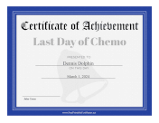 Last Day Of Chemo certificate