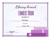 Library Award Longest Book