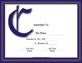 Offset C Monogram Certificate