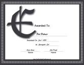 Offset E Monogram Certificate