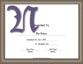 Offset N Monogram Certificate