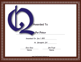 Offset Q Monogram Certificate
