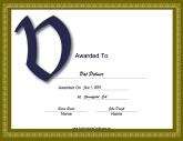 Offset V Monogram Certificate