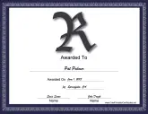 R Monogram Certificate