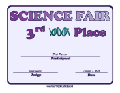 Science Fair Third Place