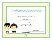 Sponsorship Certificate Child