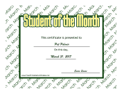 Student Of The Month March