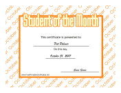 Student Of The Month October