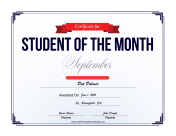 Student of the Month Certificate for September