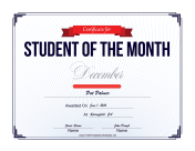 Student of the Month Certificate for December