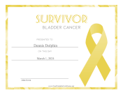 Survivor of Bladder Cancer certificate