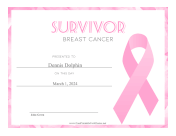Survivor of Breast Cancer certificate
