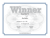 Winner Certificate Silver