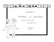 Worlds Best Moms BW certificate