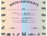Birth Certificate for Pets