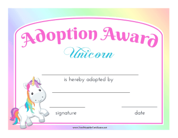 Adoption Award Unicorn